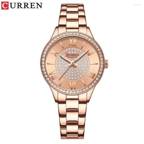 Relojes de pulsera Cunren Fashion Diamond Reloj de mujer Gold Stone Bracelet Relogio