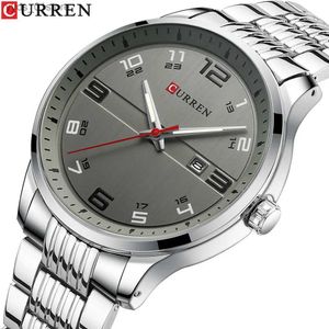 Montres-bracelets Curren Business Men Luxury ES Acier inoxydable Quartz Wrsites Mâle Auto Date Horloge avec mains lumineuses L240402