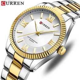 Horloges CURREN Fashion Business voor mannen met Luminou-handen Dunne roestvrijstalen band Quartz polsen Nieuwe klok 8453 L240402