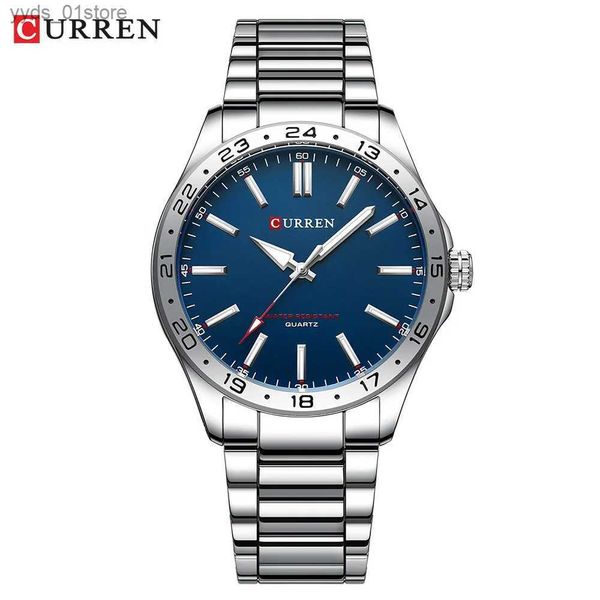 Montres-bracelets CURREN Mode Marque de luxe Poignet pour hommes avec acier inoxydable Quartz Mains lumineuses ES Horloge L240402