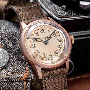 Relojes de pulsera CuSn8 Reloj de bronce de estaño 36 mm de diámetro Segunda Guerra Mundial Militar Retro Tendencia Movimiento NH35 para hombres