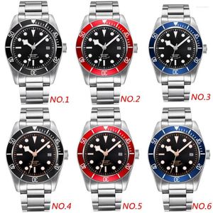 Relojes de pulsera, reloj negro personalizado para hombre, NH35, mecánico, automático, resistente al agua, banda de estilo japonés, calendario de zafiro, negocios