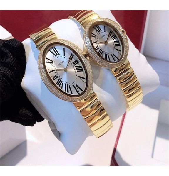 Montre-bracelets Fashion Custom Baignoire Femmes Men Couple Couple Corloge en acier inoxydable Baignoire de luxe Brand de luxe CZ CHORD CORCE OVAL 22106319876