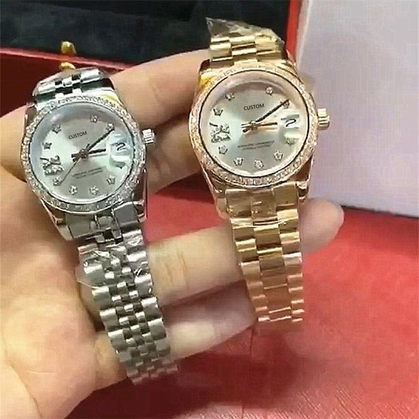 Montres-bracelets Montre mécanique automatique de marque de luxe personnalisée pour les femmes diamant complet cinq points étoile date horloge Saphir Montres Top qualité 230519