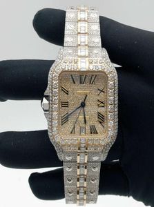 Wallwatches Hombres y mujeres personalizados Watch Diamond con hielo de lujo de movimiento automático Moda Bling Dial Bisel Band VVS VVS1 WatchNTB8231757