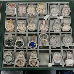 Relojes de pulsera D31 Reloj de lujo para hombre 4130 Reloj con movimiento para hombre 3255 Montre de luxe Mosang Stone Iced VVS1 GIA Reloj Diamond Watchs324W