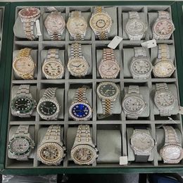 Relojes de pulsera D31 Reloj de lujo para hombre 4130 Reloj con movimiento para hombre 3255 Montre de luxe Mosang Stone Iced VVS1 GIA Reloj Diamond Watchs273p