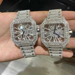 Relojes de pulsera D31 Reloj de lujo para hombre 4130 Reloj con movimiento para hombre 3255 Montre de luxe Mosang Stone Iced VVS1 GIA Reloj Diamond Watchs269A