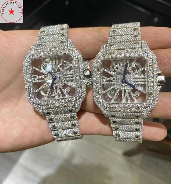 Montres-bracelets D31 Montre de luxe pour hommes 4130 Montre de mouvement pour hommes 3255 Montre de luxe Mosang Stone Iced VVS1 GIA Montre Diamond watchs182M