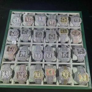 Montre-bracelets D55 Luxury Mens Watch 4130 Mouvement, montrez les hommes 3255 Montre de Luxe Mosang Stone Iced VVS1 Gia Watch Diamond Watchs Wris 339r