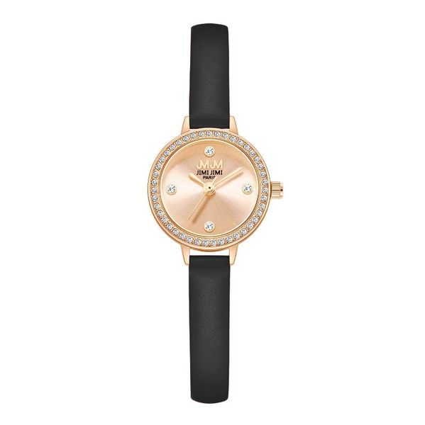 Relojes de pulsera Deslumbrante Esfera de diamante Banda de cuero de calidad Acero Lujo Elegante Vestido de mujer Reloj Japón Miyota Relojes de cuarzo
