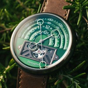 Polshorloges decypher man kijken automatische mechanische luxe 46 mm roestvrijstalen lichte maanfase waterdichte horloges mode