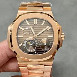 Relojes de pulsera Diseño de alta calidad Reloj de lujo para hombres 5712 Mecánico automático Función completa Relojes de negocios con espejo de zafiro