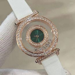 Montres-bracelets Designer Vintage Diamond-Set Double Verre Saphir Cadran Quartz Montre 2024 Mode Femme Luxe Cadeau de fête