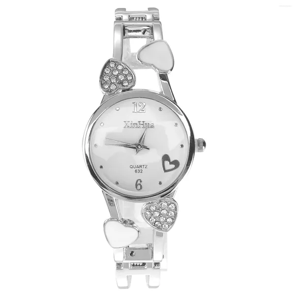 Montres-bracelets Diamant Bracelet Montre Quartz Lady Montre-Bracelet Élégant Femmes Argent Manchette Femmes Filles Chic Femme En Acier Inoxydable Dames