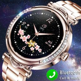 Montre-bracelettes Diamond Fashion Femmes Smart HD Écran cardiaque Cadrée personnalisée Bluetooth Call Smart Man pour Huawei Xiaomi 2024New240409