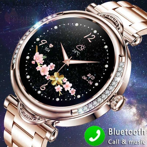 Montre-bracelettes Diamond Fashion Femmes Smart HD Écran cardiaque Cadrée personnalisée Bluetooth Call Smart Man pour Huawei Xiaomi 2024New240409