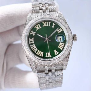 Horloges Diamond Herenhorloge Automatisch mechanisch horloge 41 mm met diamanten bezaaid staal 904L Mannen leven Waterdicht polshorloge Fas326f