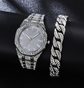 Montre-bracelets Diamond Watch For Mens Top Brand Men Men Luxury Iced Out Gold Hip Hop Quartz Wristwatch Relogie Masculino Reloj7864350