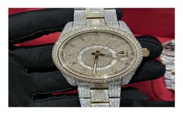 Montre-bracelets Diamond Watch de haute qualité Iced out FL Travail fonctionnel Mouvement MATIC 42 mm Sier deux pierres étanche 904 F9750342 Impassible