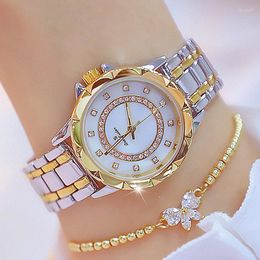 Montres-bracelets diamant femmes montre 2023 strass élégant dames montres or Rose horloge poignet pour Relogio Feminino