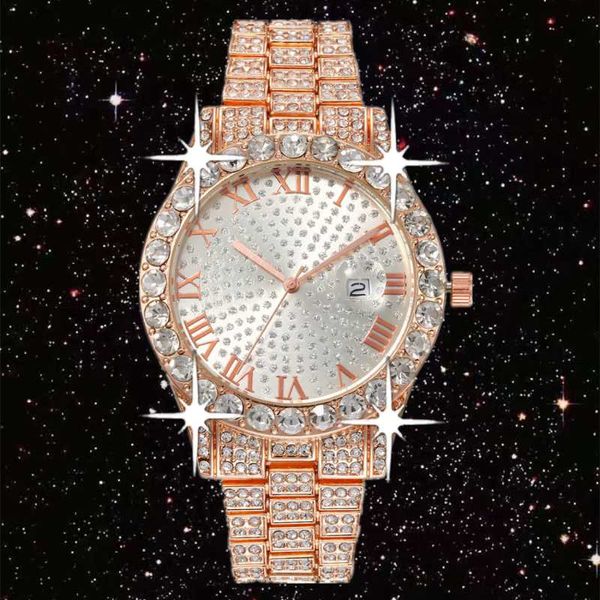 Relojes de pulsera Relojes de diamantes Relojes para mujer A prueba de golpes A prueba de agua Fecha de lujo Día de las señoras Vestido Reloj Pulsera Rhinestone Chino