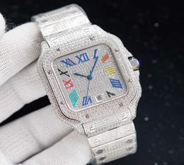 Montre-bracelets Diamonds Mens Watch Automatic Mechanical Watch 40mm avec Bracelet en acier diamant