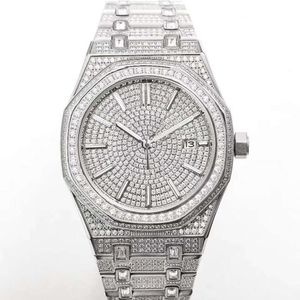 Montre-bracelets Diamants Mens Menties Mouvement m￩canique Montre de la mode 41 mm Business ￩tanche ￠ bracelet