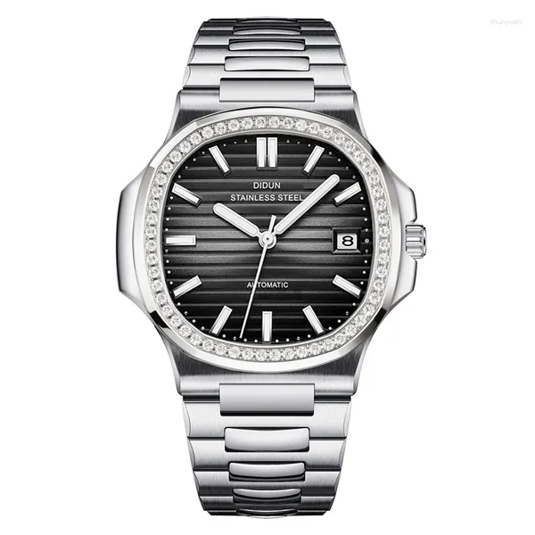 Montre-bracelets Didun Luxury Mens Watches Business Top Brand Man Mani-Tatch Imperproofing Luminous Diamond Quartz Watch High Quality