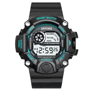 Montres-bracelets montre électronique numérique affichage de la date chronomètre réveil unisexe sport LED hommes et femmes montres