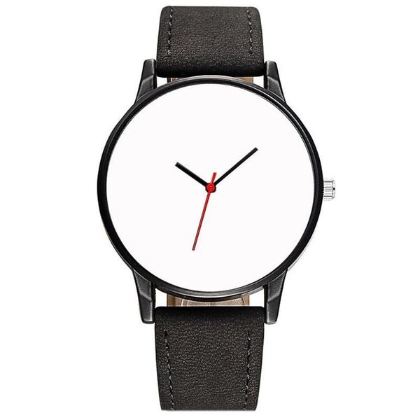 Relojes de pulsera Sublimación desmontada Cara en blanco Reloj de cuero Hombres Dial blanco Cuarzo290c