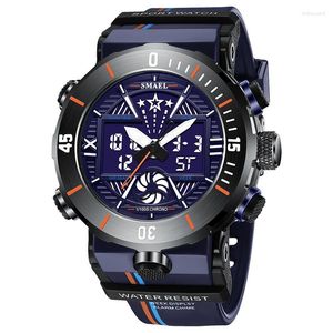 Montres-bracelets double affichage montre pour hommes qualité militaire montres de sport réveil numérique LED étanche Reloj