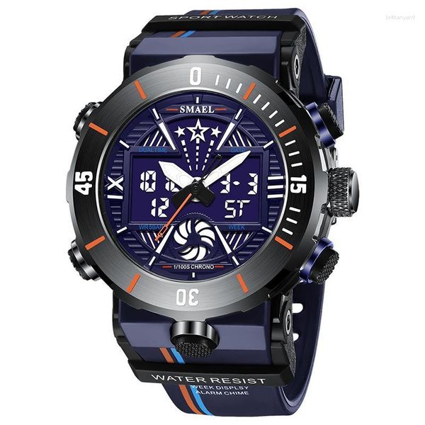 Relojes de pulsera Reloj de pantalla dual para hombres Relojes deportivos de calidad militar Reloj despertador digital LED Reloj impermeable