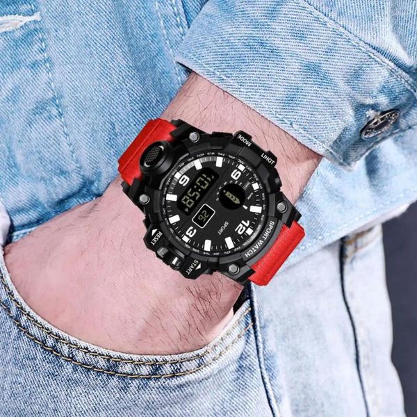 Relojes de pulsera Correa de silicona suave duradera Reloj elegante multifuncional deportes al aire libre para hombres mujeres ideales estudiantes de carrera