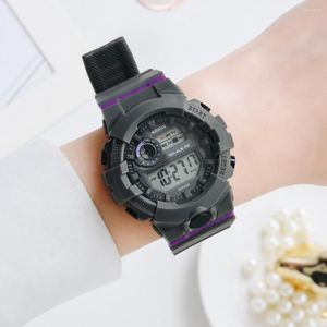 Relojes de pulsera Reloj digital electrónico Multifuncional Moda Casual Muñeca para mujeres Niñas PR Venta