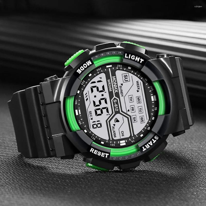 Wristwatches Electronic Watch For Men Fashion Digital Led Outdoor Sports Waterproof Alarm Clock Reloj Hombre