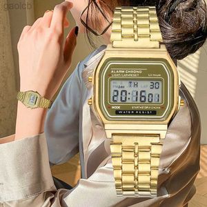 Horloges Elegant Digitaal Horloge Voor Dames Goud Zilver Roestvrij Staal Zakelijk Dames Elektronische Horloges Man Klok Zegarek Damski 24319