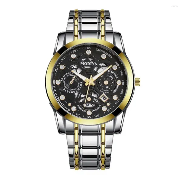 Relojes de pulsera Reloj funcional elegante para hombres Exquisito reloj de pulsera de cuarzo para hombres con luz nocturna Indicador de fecha Alta precisión