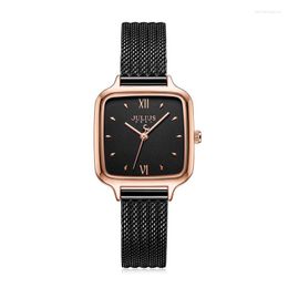 Polshorloges Elegant Square dameshorloge Miyota Mov't Lady Hours Fine Fashion Clock Bracelet Roestvrij staalmeisje