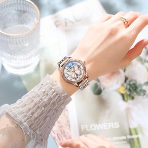 Montres-bracelets Emma Orange papillon cadran diamant montre de mode pour les femmes étanche ceinture lumineuse automatique machines élégante femme