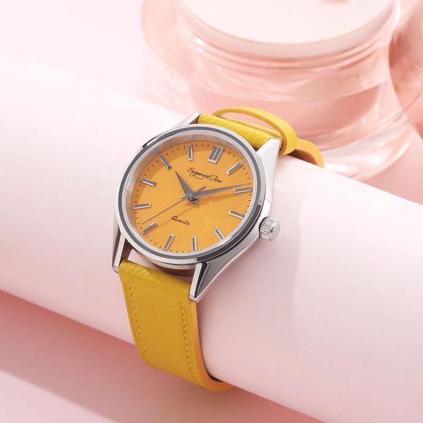 Relojes de pulsera ESCAPEMENT TIME Relojes de mujer 35 mm Diseño minimalista Acero inoxidable Zafiro Cuarzo Vh31 Sbgr261