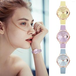 Relojes de pulsera Est moda femenina rectángulo elegante con correa Dial reloj aleación mujer cuarzo cuero reloj de pulsera regalos Zegarek Damski 2023