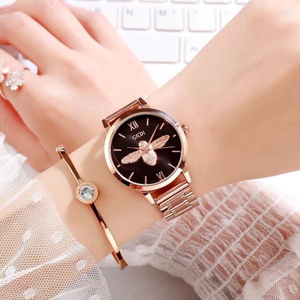 Relojes de pulsera Reloj de pulsera con correa de acero inoxidable de alta calidad de lujo para mujeres europeas y americanas Cuarzo Qatch Relogio Feminino