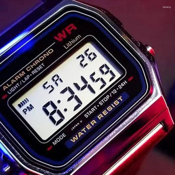 Montres-bracelets F91W numérique pour hommes femmes alarme multifonction horloge électronique montre-bracelet en acier inoxydable LED chronomètre montres
