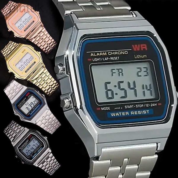 Relojes de pulsera F91W Reloj de banda de acero inoxidable de lujo impermeable retro digital deportes relojes militares hombres mujeres reloj de pulsera electrónico reloj 24329