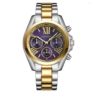 Polshorloges beroemde gouden paarse geschenk horloges voor dames kwarts analoge luxe topmerk mode lady polswatch vrouwelijke klok Zegarek damski