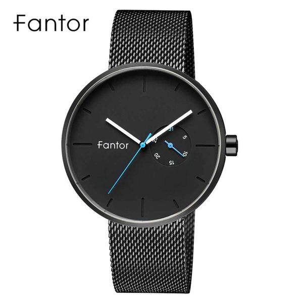 Montre-bracelets Fantor Fantor Casual Minimalist Mens Top Top Luxury Japanese Quartz Proupeau avec cuir ultra-mince de haute qualité Q240426