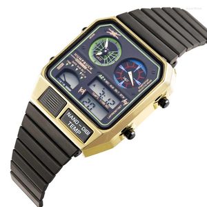 Horloges Mode 2 Tijd Countdown Timer Digitale Heren Back Light Sport Horloge Waterdichte Wekker