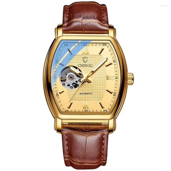 Montre-bracelets mode 2024 Chenxi Top Brand Men's Mechanical Watch Men Luxury Men de luxe Automatique Business Couir Male