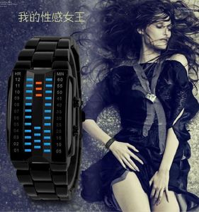 Polshorloges mode binair led Watch Women Sports horloges multifunctioneel elektronisch armband stel reloj mujerwristwatches thun22